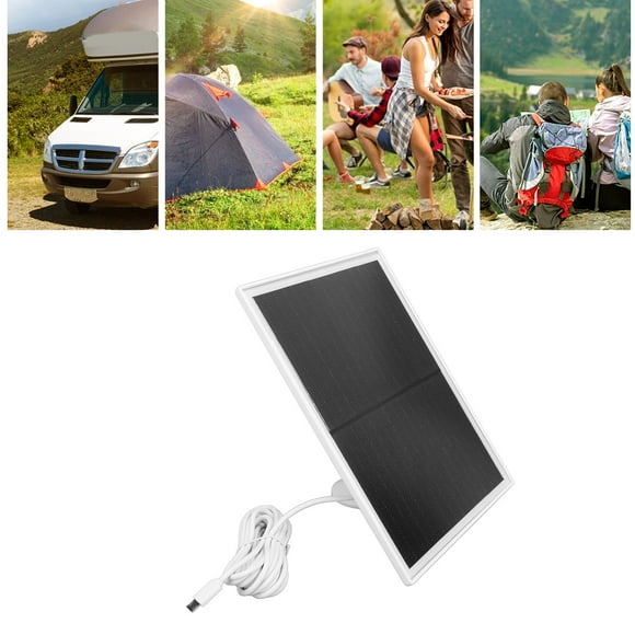 Waterproof Solar Panel, Security Camera Solar Panel High Efficiency 10W 5V for Micro USB Port Device