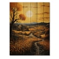thumbnail image 3 of Designart "Countryside Golden landscape IV" Landscape & Nature Print on Natural Pine Wood, 3 of 5