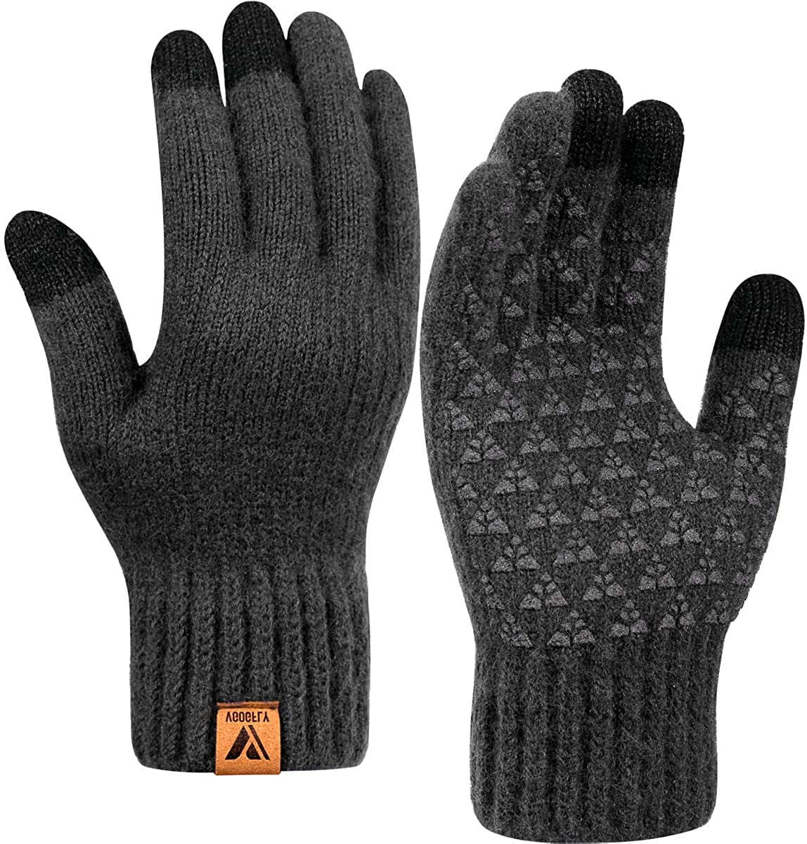 Womens Ladies Gloves Winter Touch Screen 100% Cotton Warm Fleece Line Lace 