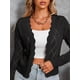 thumbnail image 5 of Chaqueta Cárdigan de Punto con Cuello en V y Larga para Mujer, Suéter Chal de Punto Sin Botones. Negro M, 5 of 8