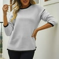 thumbnail image 2 of Giftesty Sweaters for Women Plus Size Women's Casual Fashion Color Contrast Knitted Pullover Long Sleeve Round-Neck Sweater, 2 of 8