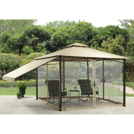 Better Homes and Gardens Canal Drive 11′ x 11′ Outdoor Cabin Gazebo with Adjustable Side