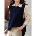 thumbnail image 3 of jinghuiyue Women's Sleeveless Sweater Vest Casual Crew Neck Ribbed Knit Pullover Tops Loose Fit Spring Fall Clothes XL, 3 of 6