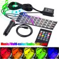 thumbnail image 2 of CARTTOU 4Pcs Lampe d'Atmosphère de Voiture avec Télécommande RGB LED Bande Lumières Décoration Auto Voitures Intérieur Musique Rythme Lumière, 2 of 6