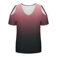 thumbnail image 6 of Summer Shirts For Women Sevevn Women's Fashionable Gradient Printed Short Sleeved V-Neck Off Shoulder T-Shirt, 6 of 6