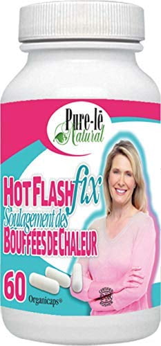 Pure-le Natural Hot Flash Fix - 60 Organicaps - End Hot Flashes and Night Sweats without hormones - All Natural Capsule - Women's Health Supplement
