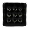 thumbnail image 3 of Beaumont Lane Leather Black Ottoman Cube 18"W Unassembled, 3 of 7