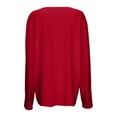 thumbnail image 5 of DHFJKG Women's V Neck Long Sleeve T Shirt Casual Workout Yoga Top Solid Color Loose Fit Basic Tee Spring Fall Stylish Tops, 5 of 5