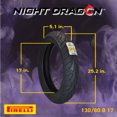 thumbnail image 2 of Pirelli Night Dragon Tire Set: 130/80B17 M/C 65H TL Front & 170/80B15 M/C 77H TL Rear Cruiser Motorcycle Tires - Superior Traction & Handling for High-Performance Cruisers with Keychain, 2 of 11
