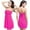 Hot Pink, variant on One Piece Swimsuit Women Solid Color Cover Up Bathing Suits with Strapless Design Summer Beach Womens Swimsuits Black One Size