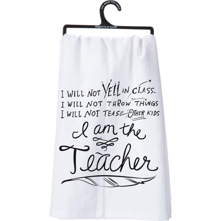Primitives by Kathy  Dish Towel, 28 x 28-Inches, I Am The Teacher