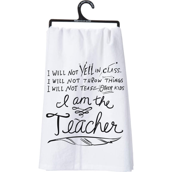 Primitives by Kathy  Dish Towel, 28 x 28-Inches, I Am The Teacher