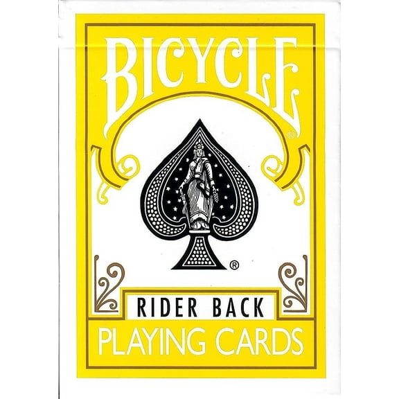 Bicycle Rider Back Yellow Playing Cards, Poker Size Standard Index, Classic Deck of Cards for Poker, Blackjack, Family Game Night, Card Games & Magic Tricks