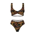 thumbnail image 4 of Rocae Embroidery Chicken Rooster And Sunflowers for Bikini Set for Women Two Piece Sexy High Swimsuits Split Crossover Bikini Large, 4 of 9