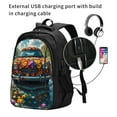 thumbnail image 2 of Disketp Flower Covered Vintage Car Travel Laptop Backpack, Laptops Backpack with USB Charging Port, Water Resistant Computer Bag Gift for Men & Women, 2 of 7