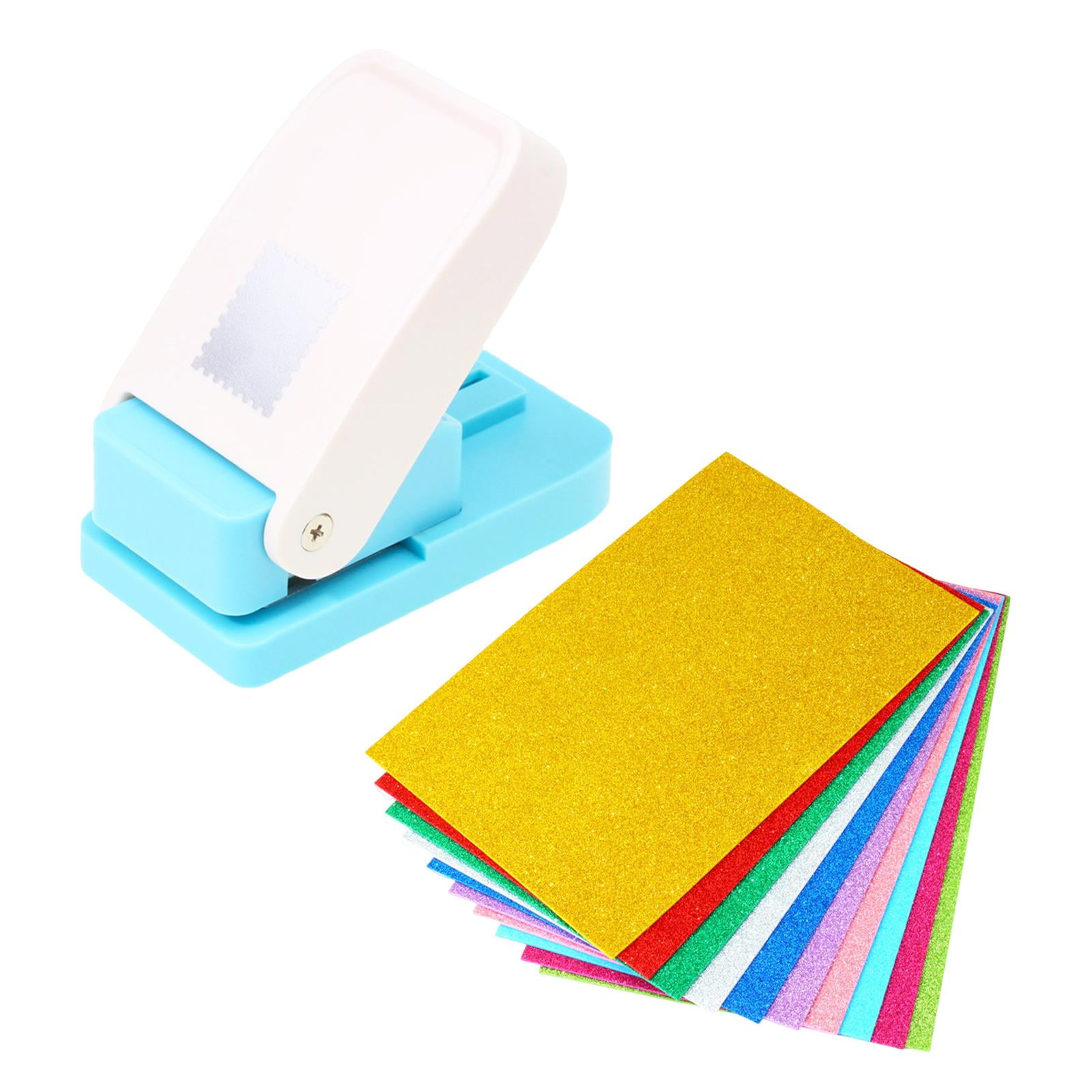 HOMYL Paper Punch with Stamps, Punch with 10 Sheets of Glitter Foam, for Scrapbooking,
