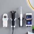 thumbnail image 4 of Toothbrush Holder Wall-mounted Punch Free Easy to Install Multifunction Electric Shaver Storage Rack Daily Use, 4 of 8