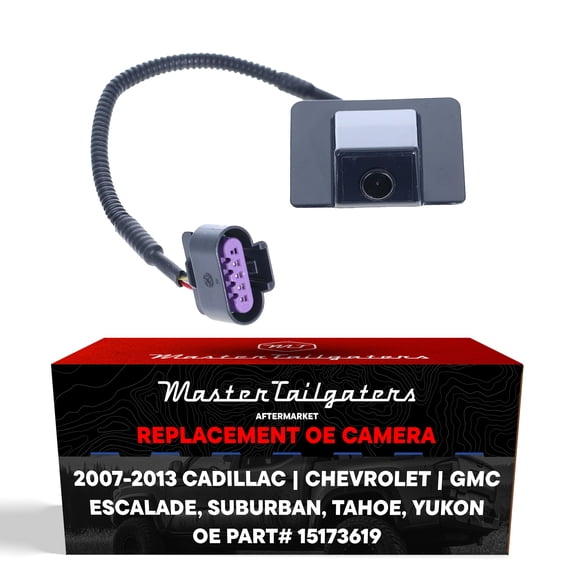 Master Tailgaters Replacement Cadillac Escalade (07-08) / Chevrolet Suburban (07-08), Tahoe (07-08), Tahoe Hybrid (08-13) / GMC Yukon (07-08), Yukon Hybrid (08-13)  Backup Camera OE Part # 15173619