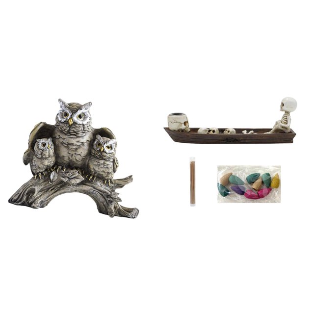 Figura De Calavera De Búho Místico, Escultura De Animal Moderna, Adorno De Mesa Para Sala De Estar, Oficina, Armario, Dormitorio, Decoración De Halloween