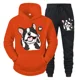 thumbnail image 3 of Chándal de hombre con dibujos de bulldog francés, sudadera con capucha, pantalones deportivos, pantalones de moda para correr, estilo clásico informal para amantes de los perros, 3 of 5