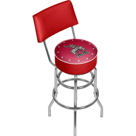 Trademark The Ohio State University Brutus 40" Padded Bar Stool with Back, Chrome