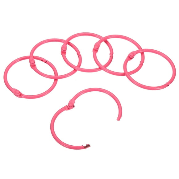 Unique Bargains Bagues à Feuilles Mobiles 1,8 Po OD 1,5 Po ID Bagues de Classeur Bagues de Livre en Acier pour Scrapbooking, Rose Lot de 10