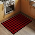 thumbnail image 3 of Rustic Checkered Bathroom Mat 2x3 FT, Non Slip Small Kitchen Mat, Black Red Buffalo Plaid Washable Soft Backed Front Door Throw Rug Non-Shedding Indoor Outdoor Doormat for Entryway Sink, 3 of 9