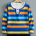 thumbnail image 6 of SGFCWSX Boys Long Sleeve Henley Shirt, Kids Top Casual Striped Soft School Daily Tees Orange Size 8-9 Years, 6 of 7