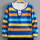 thumbnail image 5 of Odeerbi Chicos Henley Camisas Algodón Color Bloque Rayas Bordado Camisa de Manga Larga, 5 of 6