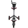 thumbnail image 3 of Northlight 48" Black and Red Easy Folding 3 Wheel Golf Bag Push Cart, 3 of 7