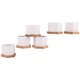 thumbnail image 1 of 12 Pcs in 1 Set Succulent Plant Pots Mini Succulent Planter Ceramic Flower Planter Pot with Bamboo Trays (6 Pots and 6 Trays, White), 1 of 5