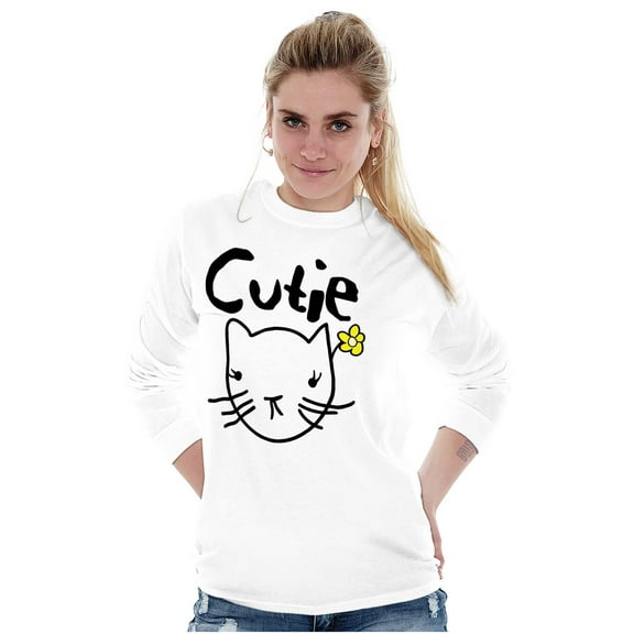 Crazy Cat Lady Cutie Feline Kitty Women Plus Size Long Sleeve Graphic Tee Brisco Brands 2X