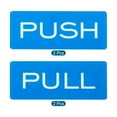 thumbnail image 3 of Uxcell Push Pull Door Sign Acrylic Self Adhesive Rectangle Sticker Blue 4 Pack, 3 of 6