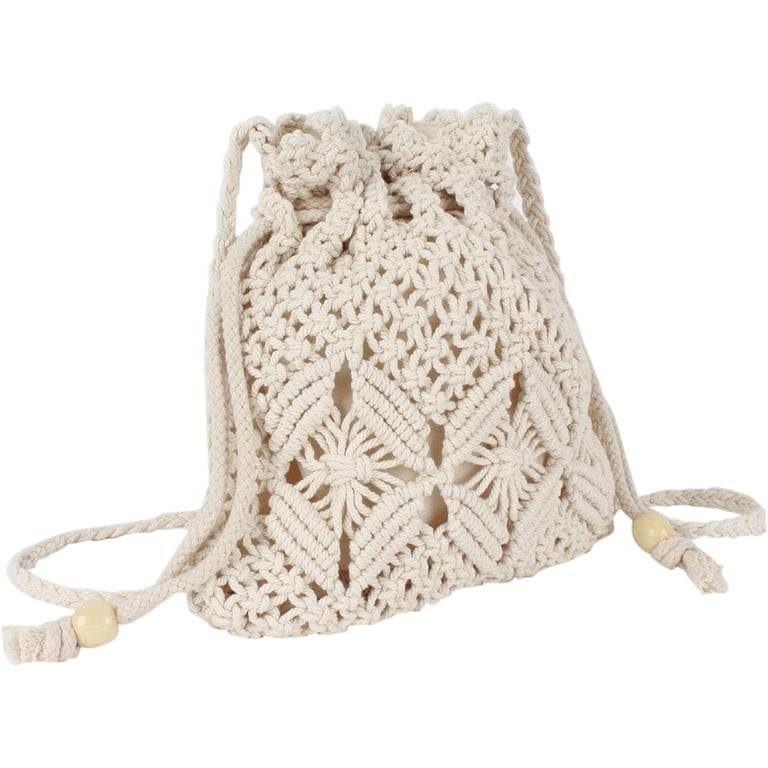 Women Mini Cotton Crochet Crossbody Bag Summer Beach  display picture 3
