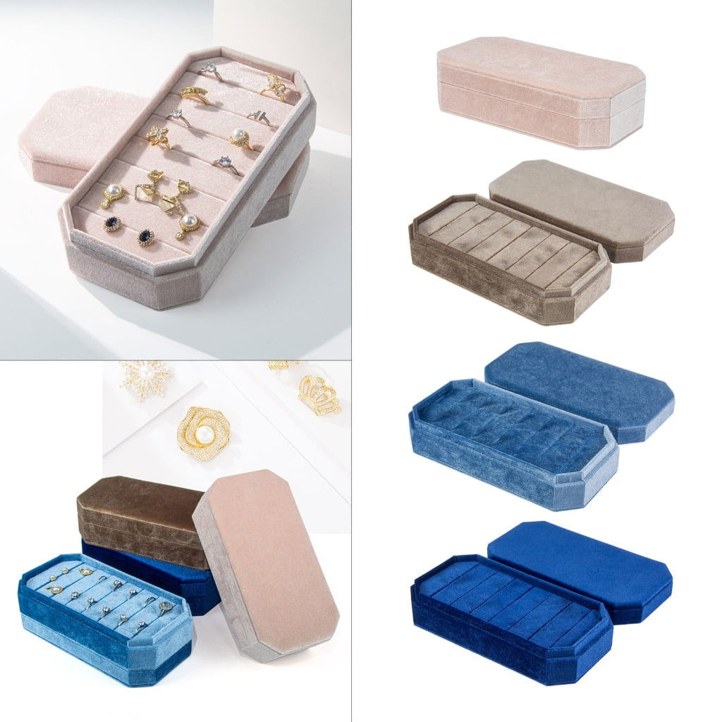 Portable Jewelry Box Velvets Jewelry Storage Case Elegant Jewelry Organizer Velvets Material for Storage and Display