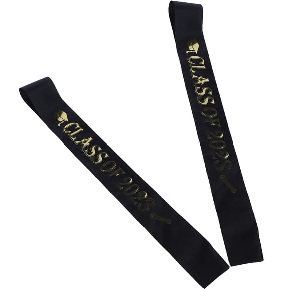 LULULION 4Pcs Graduation Sashes Satin Black Graduation Party Sash Unisex Design Class of 2023