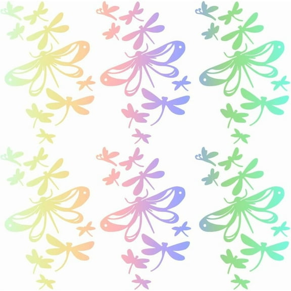 10 Sheets PET Waterproof Sticker Swarm of Flying Dragonflies Car Decal Reflective Bumper Decal Women Car Rearview Mirror Stickers for DIY Auto Truck SUV Wall Window (Colorful)