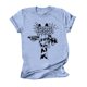 thumbnail image 1 of Blusa informal de manga corta con estampado de cuello redondo para mujer Pompotops  hfajkhk127532, 1 of 4