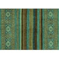 thumbnail image 1 of Ahgly Company Indoor Rectangle Abstract Turquoise Blue Modern Area Rugs, 4' x 6', 1 of 4