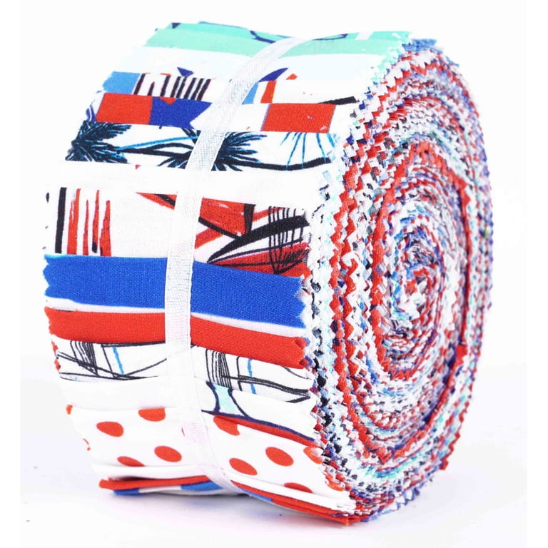 2 NEW Jelly Roll 2.5 pre-cut 100% Cotton Fabric Strips Christmas & Nautical