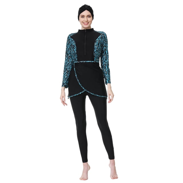 VJATTWR Bathing Suits Women Tankini My Items Swimwear Set Long Sleeve Rash Guard with Swim Pants and Cap Sun Tankini for Women Beach Holiday Activities
