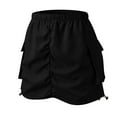 thumbnail image 6 of WENWU Womens Cargo Skirt Casual Summer High Waisted Bodycon Pencil Ruched Mini Skirts Side Drawstring and Pockets Poodle Skirts for Girls Womens Plaid Skirt, 6 of 8