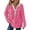 Red, variant on Womens Shirts Plus Size Short Sleeve Autumn/Winter Women's Solid Color Hooded Button Loose Color Combination Long Sleeved Hoodie Green Size S
