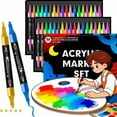 thumbnail image 6 of 36 Count Acrylic Paint Markers Set with Dual Tip, Acrylic Paint Pens for Rock Painting, Ceramic, Wood, Canvas, Plastic, Glass, Stone, Calligraphy, Card Making, DIY Crafts, 6 of 8