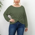thumbnail image 2 of Plus Size Tops for Women Trendy Round Neck Long Sleeve T Shirts Casual Loose Comfy Ladies Going out Blouse Tees, 2 of 7
