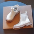 thumbnail image 5 of BRGZLK Waterproof Ankle Boots for Girls Boys 2026 Fall Winter Classic Round Toe Low Heels PU Leather Lug Sole Booties Western Walking Boot Shoes Beige 13 Little Kids, 5 of 6