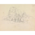 thumbnail image 2 of James Moore 18x15 Black Ornate Wood Framed Double Matted Museum Art Print Titled - Study of Tress and Vegetaion Growing Over Ruins (1791), 2 of 5
