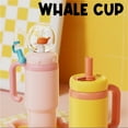 thumbnail image 4 of 24oz Stainless Steel Whale Fountain Tumbler Spill-Proof, Dishwasher Safe for Adults, 4 of 9