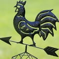 thumbnail image 2 of Northlight 46.5" Black Rooster Solar Powered LED Outdoor Metal Lantern with Weathervane, 2 of 5