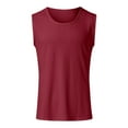 thumbnail image 2 of Sngxgn Men's Tank Tops Crewneck Workout T-Shirt Casual Sleeveless Gym Shirts(Red,L), 2 of 5